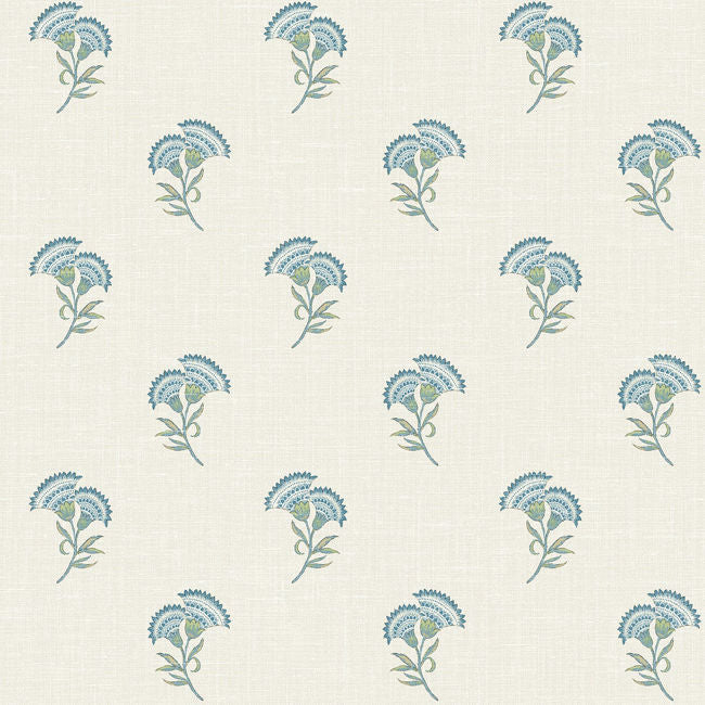 Lotus - Lake Blue Wallcovering | Malibu Wallpaper