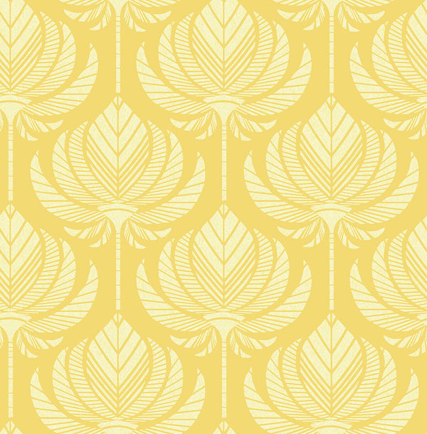 Palmier, Golden Yellow Wallcoverings | Malibu Wallcovering