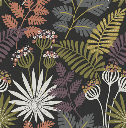 Praslin - Black Residential Wallcovering | Jeffrey Stevens