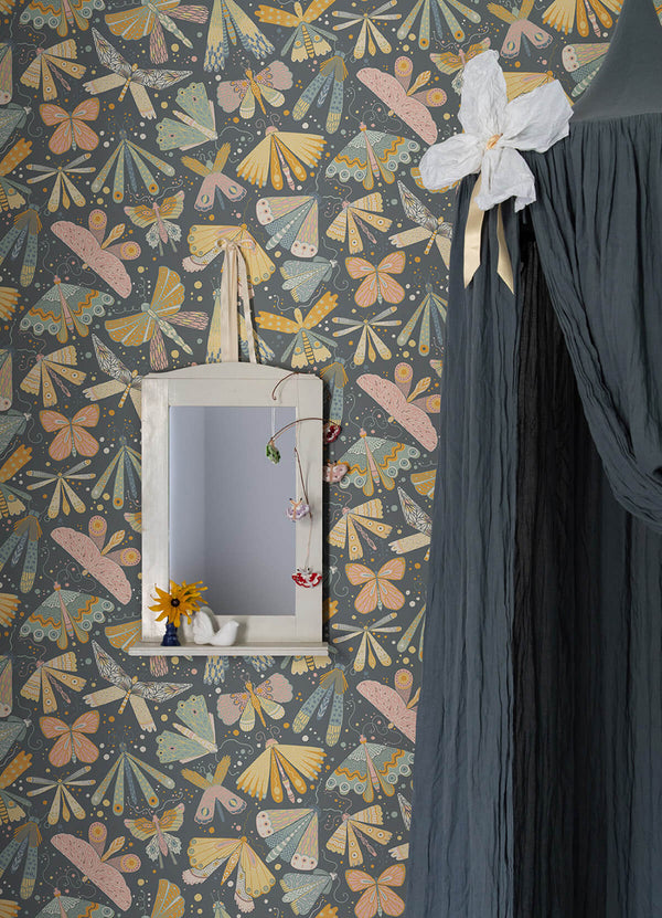 Flyga, Blue Wallcoverings | Malibu Wallcovering
