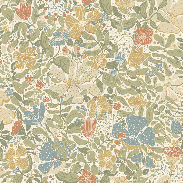 Midsommar, Light Green Wallcoverings | Malibu Wallcovering