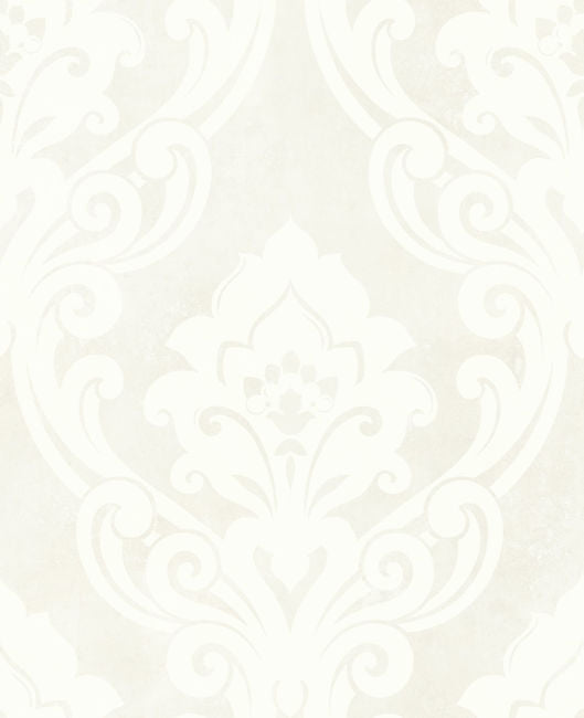 Vogue Damask - Metallic and Gray Wallcovering | Malibu Wallpaper