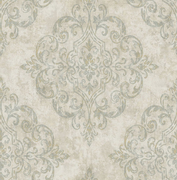 Atelier - Gray, Metallic Gold, and Taupe Wallcovering | Malibu Wallcovering