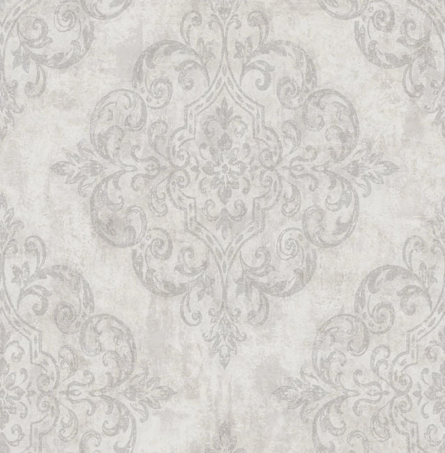 Atelier - Gray, Metallic Gold, and Off-white Wallcovering | Malibu Wallpaper