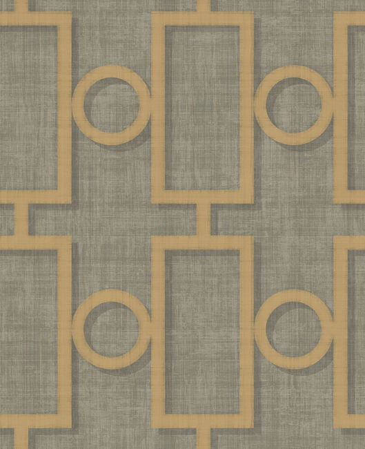 Adorn Geo - Metallic Gold and Platinum Wallcovering | Malibu Wallcovering