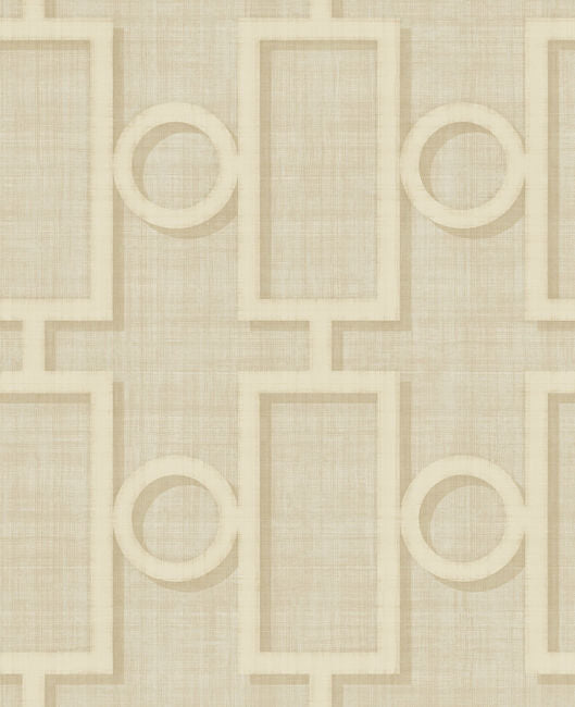 Adorn Geo - Tan and Off-white Wallcovering | Malibu Wallpaper