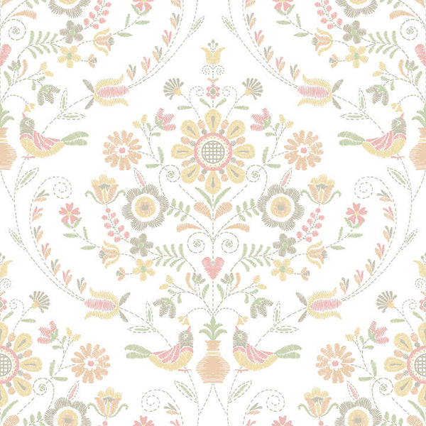 Britt, Peach Wallcoverings | Malibu Wallcovering
