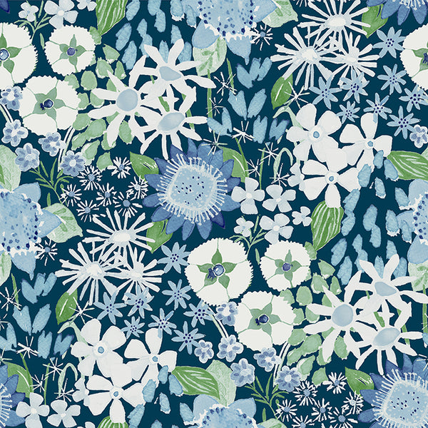Karina, Blue Wallcoverings | Malibu Wallcovering
