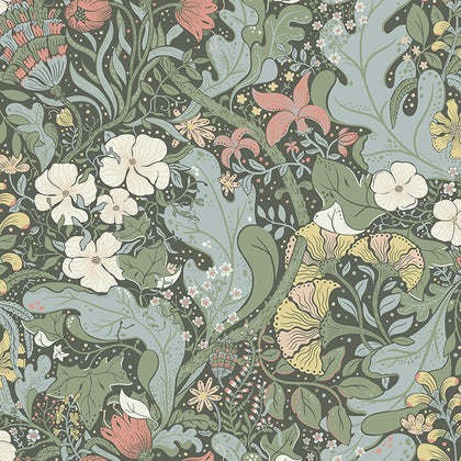 Elise - Green Residential Wallcovering | Jeffrey Stevens