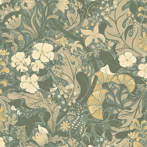 Elise - Sea Green Residential Wallcovering | Jeffrey Stevens