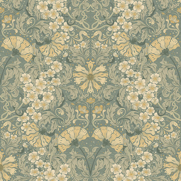 Ojvind, Sea Green Wallcoverings | Malibu Wallcovering