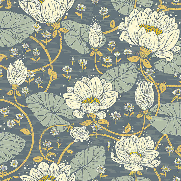 Eva, Blue Wallcoverings | Malibu Wallcovering