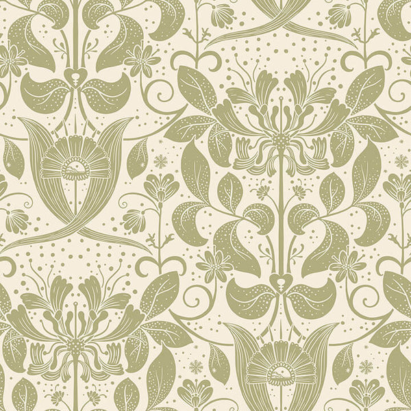 Berit - Olive Residential Wallcovering | Jeffrey Stevens