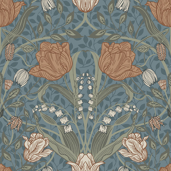 Fillippa, Blue Wallcoverings | Malibu Wallcovering