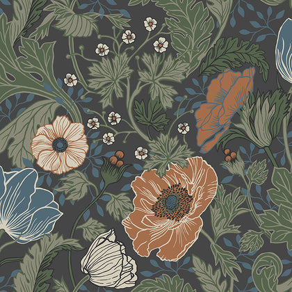 Anemone - Multicolor Residential Wallcovering | Jeffrey Stevens