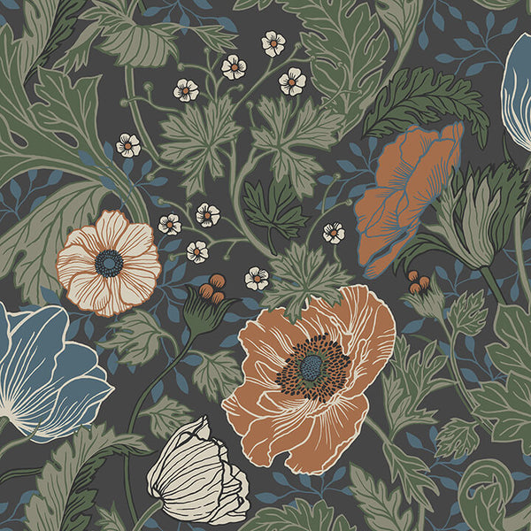 Anemone - Multicolor Residential Wallcovering | Jeffrey Stevens