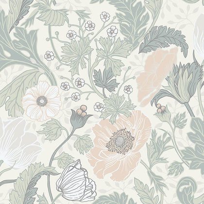 Anemone - Light Grey Residential Wallcovering | Jeffrey Stevens