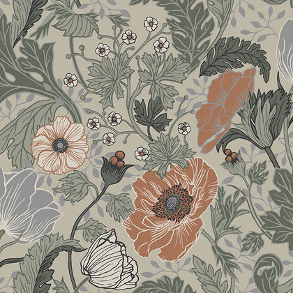Anemone - Grey Residential Wallcovering | Jeffrey Stevens