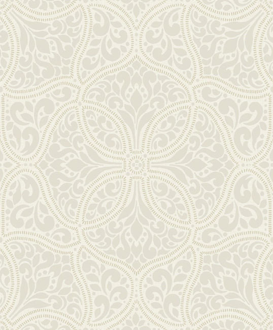 Aura Persian Allover - Alabaster and Tan Wallcovering | Malibu Wallcovering