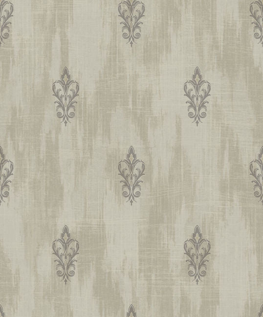 Aura Fleur-de-lis - Beige and Cream Wallcovering | Malibu Wallpaper