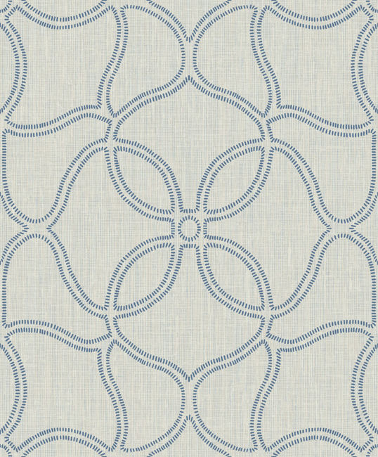 Simple Persian Allover - Ocean Blue and Tan Wallcovering | Malibu Wallcovering