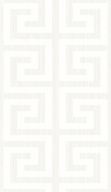 Essential Greek Key - Metallic Pearl & Ivory Wallcovering | Malibu Wallpaper