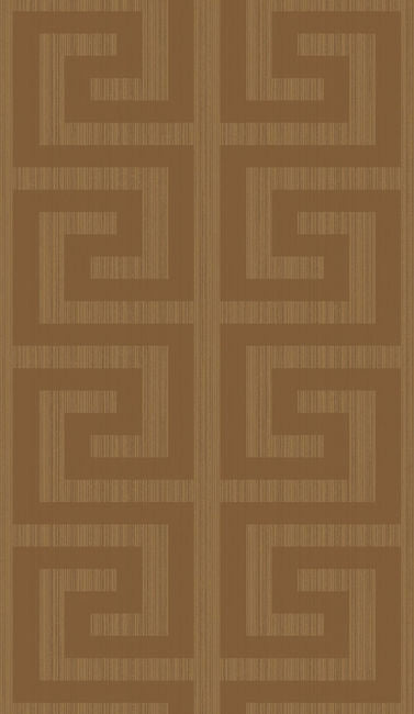 Essential Greek Key - Metallic Terra Cotta Wallcovering | Malibu Wallpaper