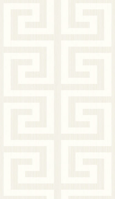 Essential Greek Key - Metallic Pearl & Cream Wallcovering | Malibu Wallpaper