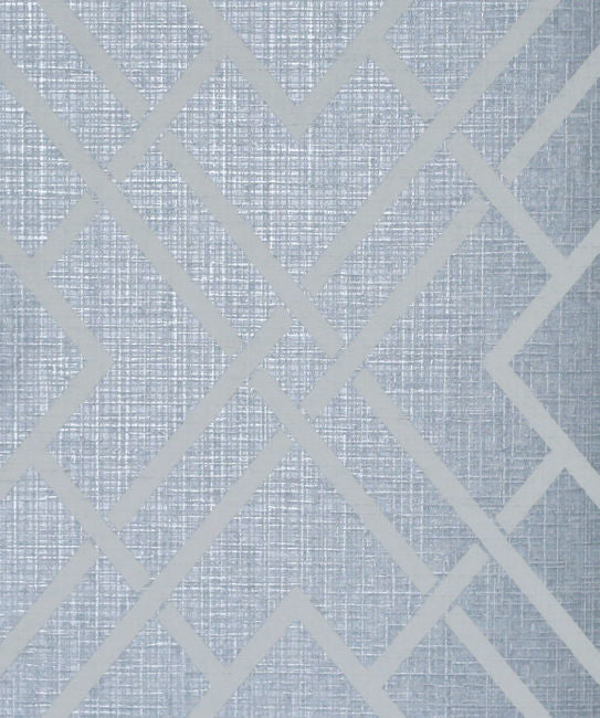 Essential Diamond Lattice - Metallic Slate Blue Wallcovering | Malibu Wallpaper