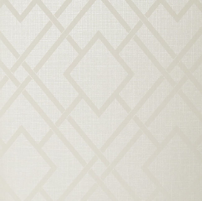 Essential Diamond Lattice - Metallic Ivory Wallcovering | Malibu Wallpaper