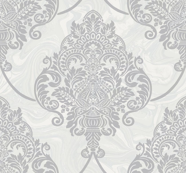 Raised Damask Wallcovering | Malibu Wallpaper