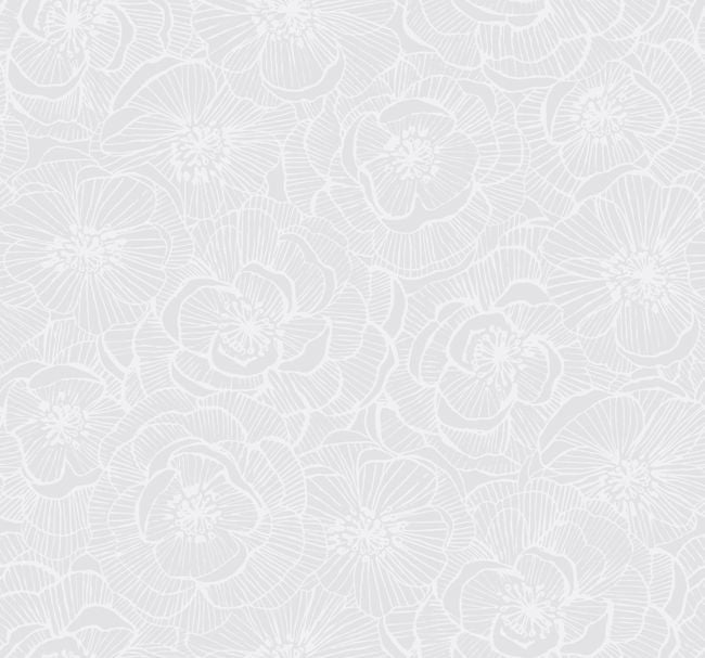 Line Work Floral Wallcovering | Malibu Wallpaper