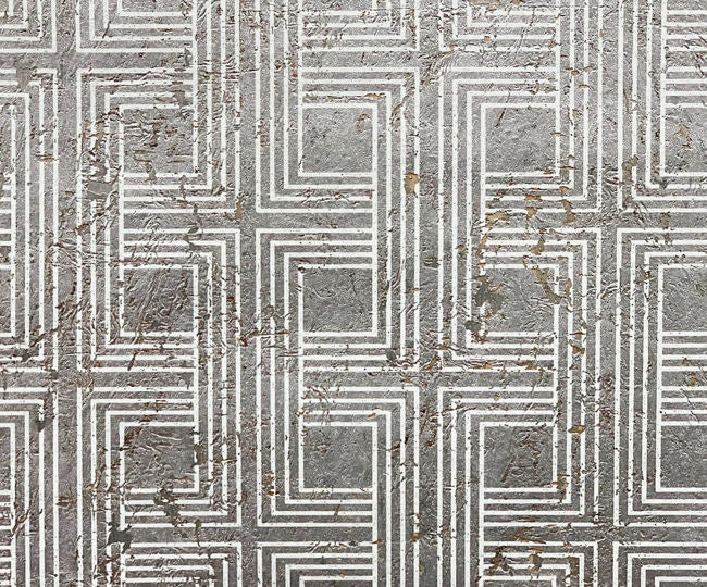 Interlocking Squares on Cork Wallcovering | Malibu Wallpaper