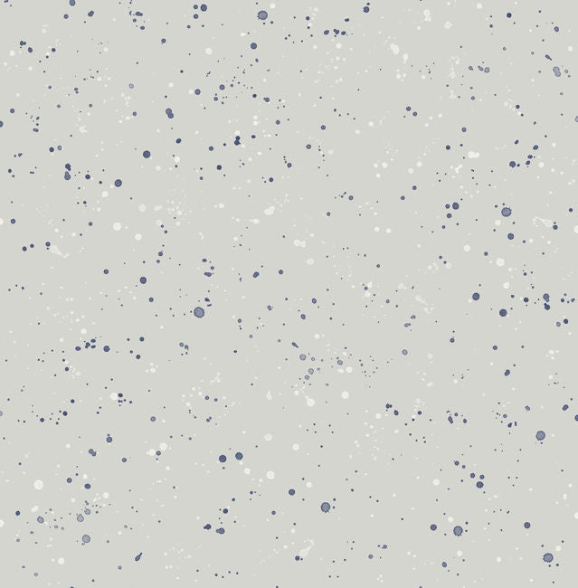 Paint Splatter - Gray and Midnight Blue Wallcovering | Malibu Wallpaper