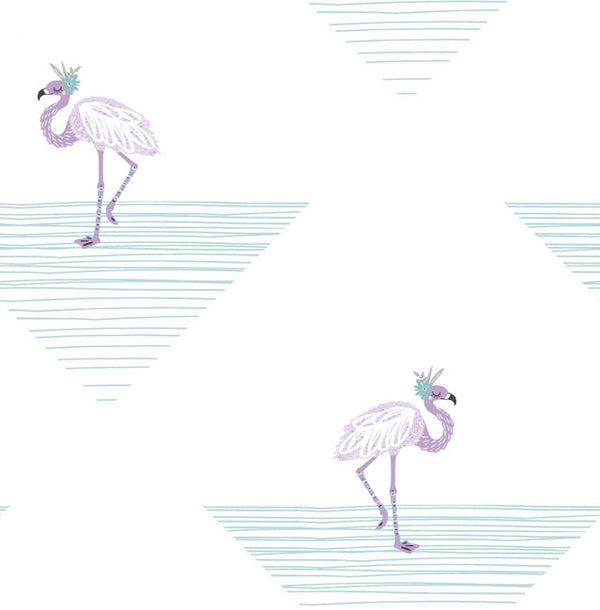 Dancing Flamingo 142 - Sea Glass Wisteria | Malibu Wallcovering