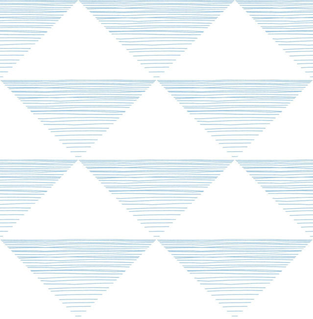 Geo Stripe - Sky Blue Wallcovering | Malibu Wallpaper