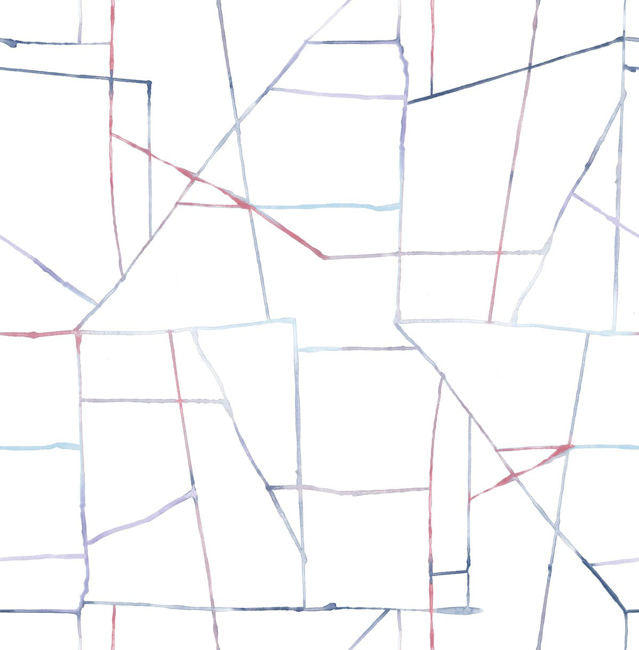 Geo Creative - Purple, Red, and Blue Wallcovering | Malibu Wallpaper