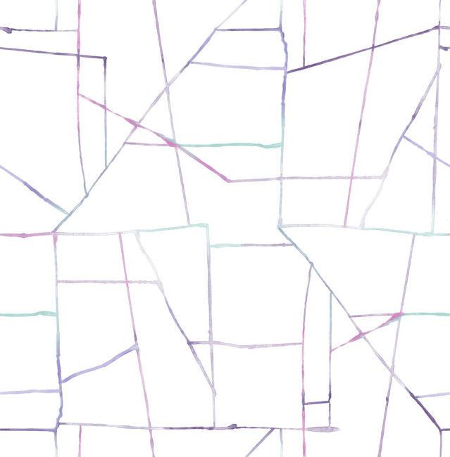 Geo Creative - Purple, Teal, and Pink Wallcovering | Malibu Wallpaper