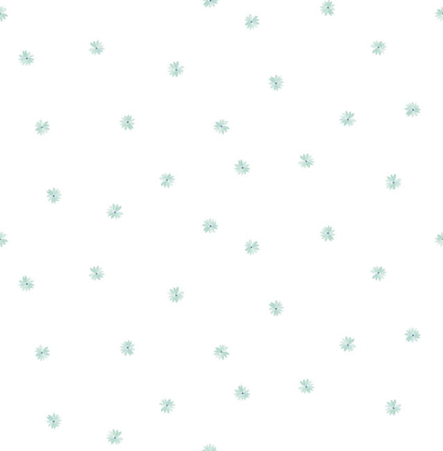 Little Daisy - Teal Wallcovering | Malibu Wallpaper