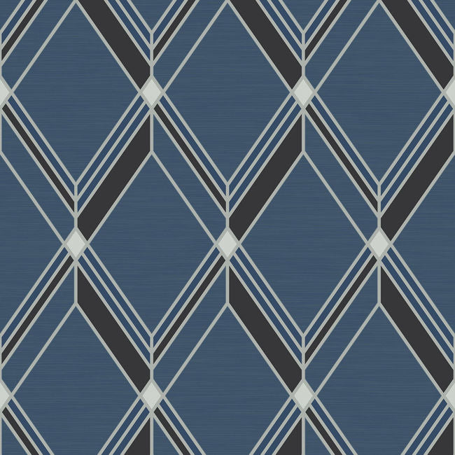 Brooklyn Diamond - Classic Blue Wallcovering | Malibu Wallpaper