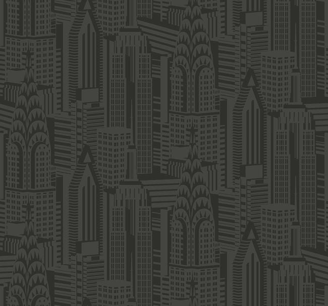 Manhattan Skyline - Midnight Wallcovering | Malibu Wallpaper