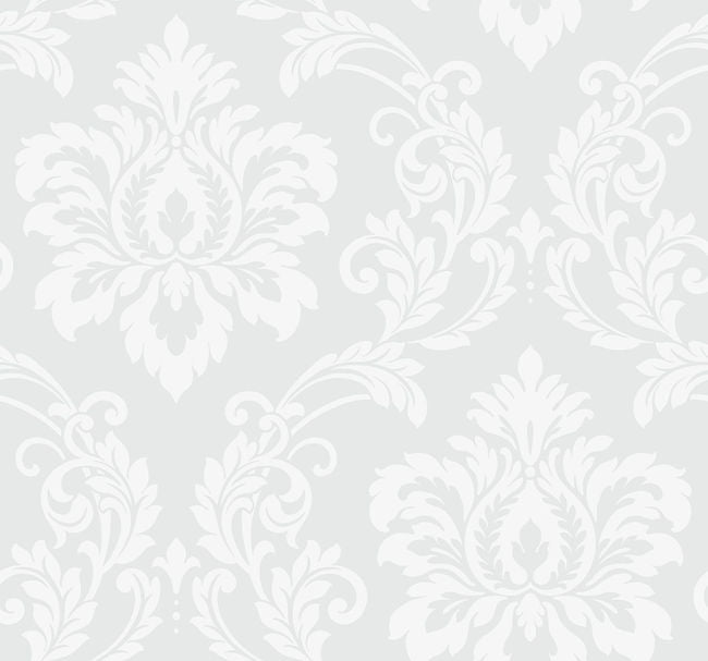 Deco Damask - Frosty Wallcovering | Malibu Wallpaper