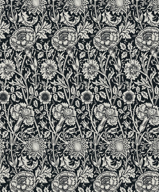 Tonal Floral Trail - Ebony Wallcovering | Malibu Wallpaper