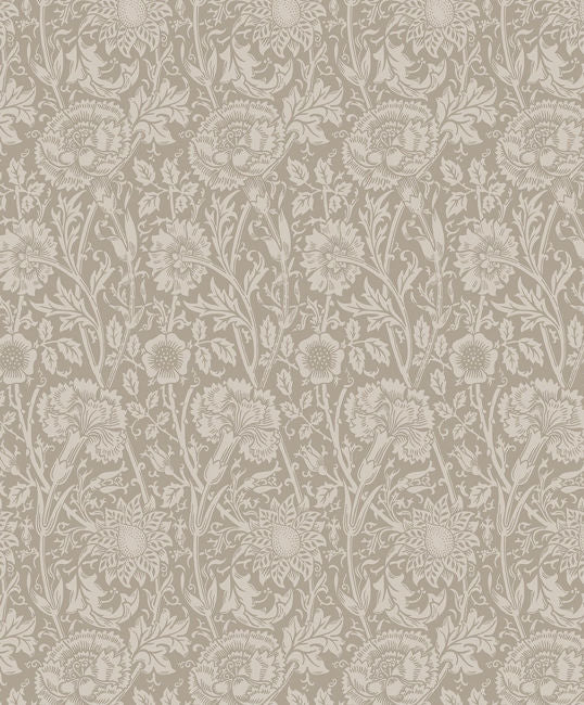 Tonal Floral Trail - Taupe Wallcovering | Malibu Wallpaper