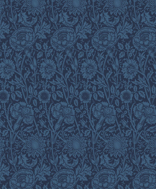 Tonal Floral Trail - Marine Blue Wallcovering | Malibu Wallpaper