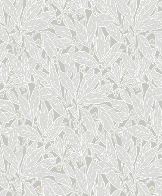 Leaf and Berry - Daydream Grey Wallcovering | Malibu Wallpaper