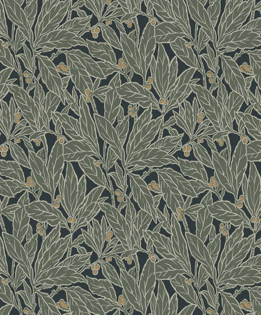 Leaf and Berry - Rosemary Wallcovering | Malibu Wallpaper