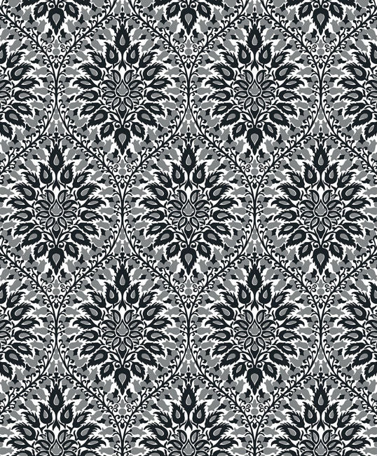 Luna Ogee - Ebony & Argos Grey Wallcovering | Malibu Wallpaper