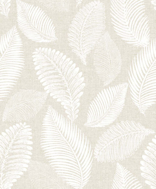 Leaf - Warm Sand Wallcovering | Malibu Wallpaper