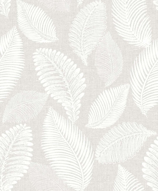 Leaf - Dove Gray Wallcovering | Malibu Wallpaper